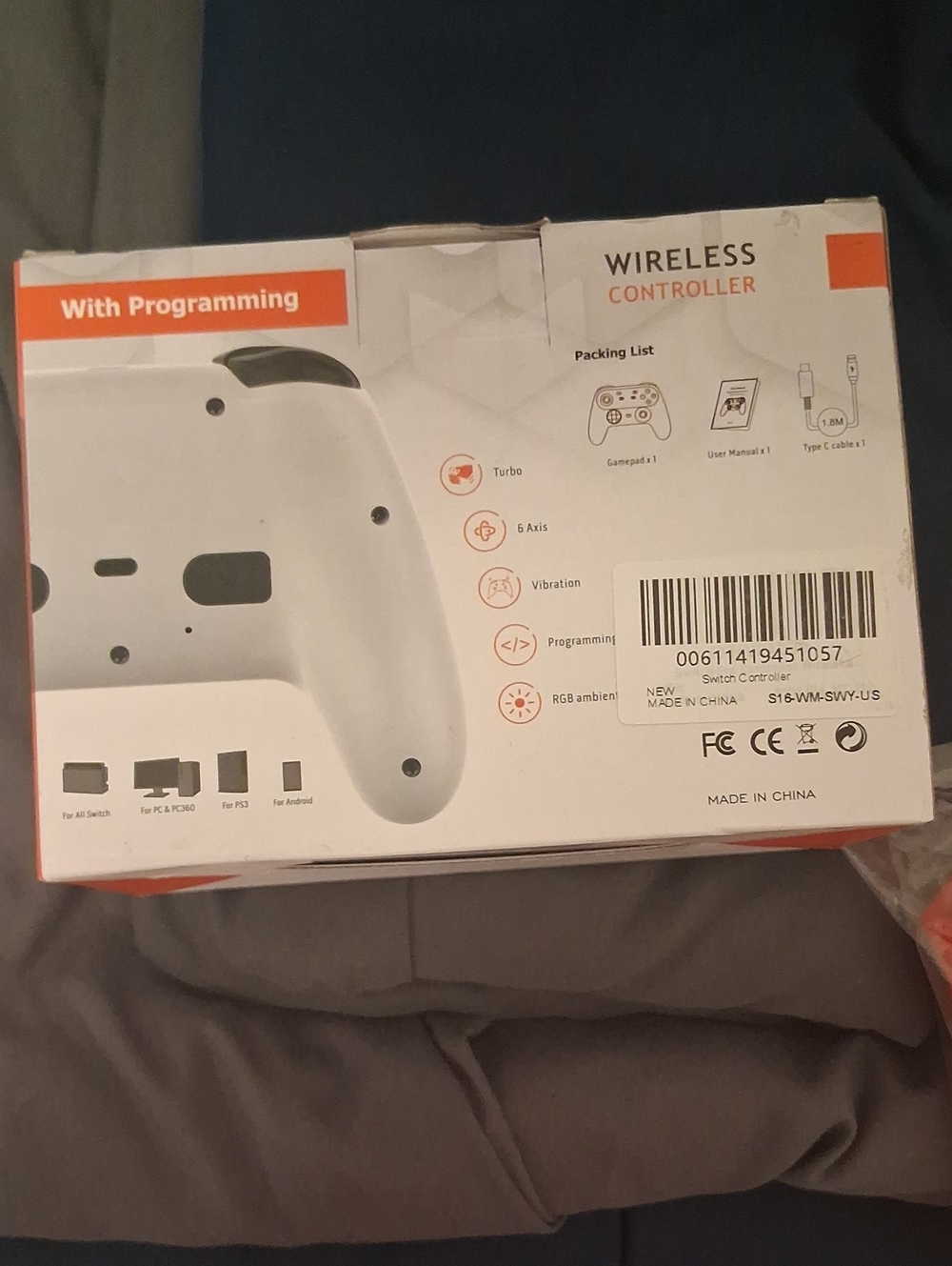 Wireless Game Controller for Switch / PS3 / Android - White - Picture 2 of 2